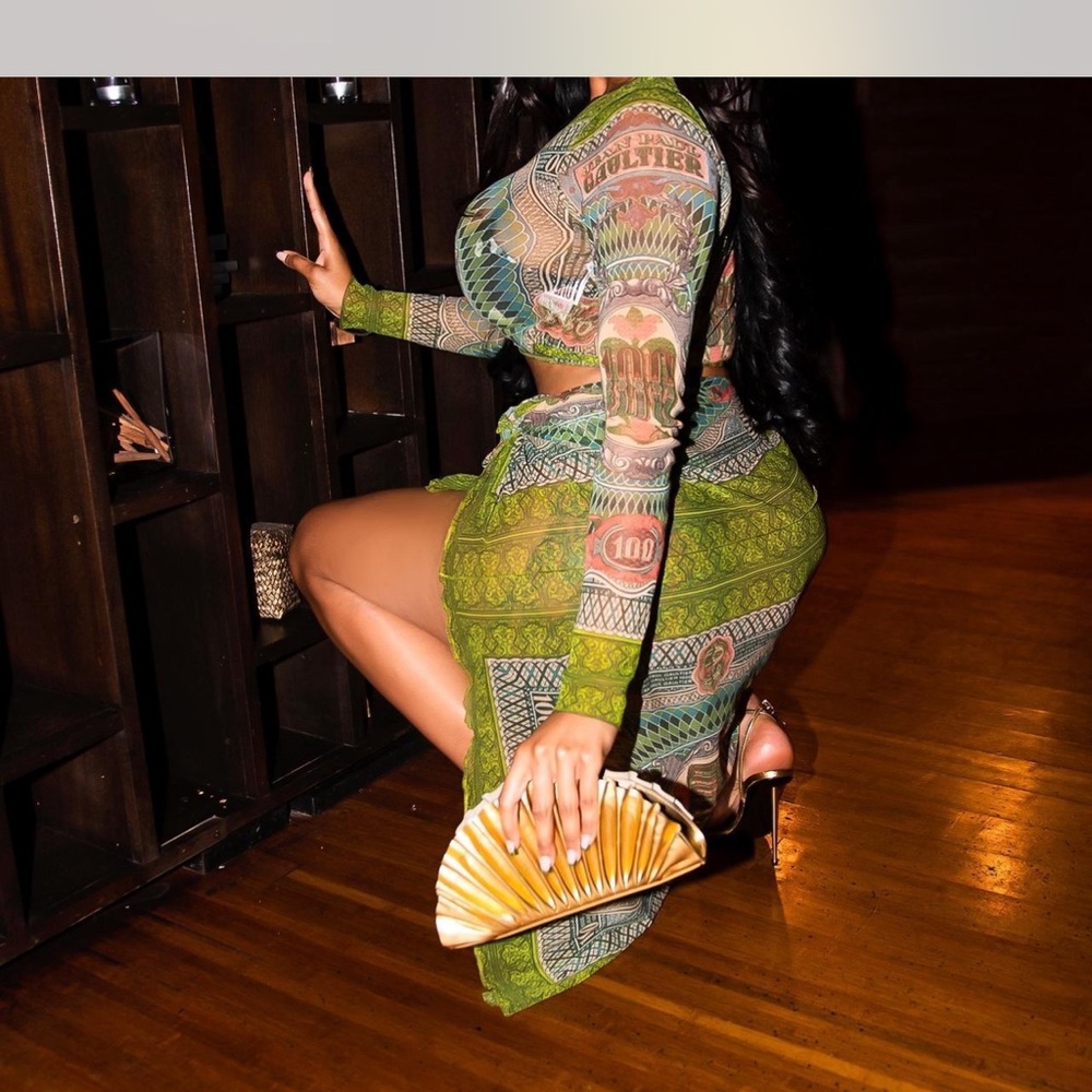 Jean Paul Gaultier Vibrant Green Long Sleeve Dress